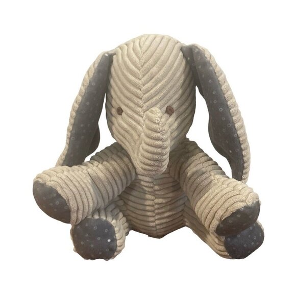 Bunnies By The Bay Gray Corduroy Elephant Plush Polka Dot Stuffed Animal 7" - Picture 1 of 9